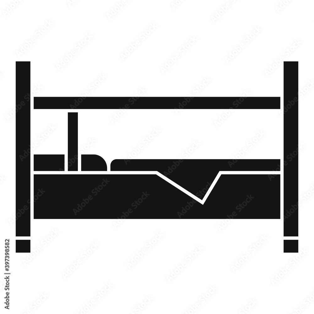 Measles bed icon. Simple illustration of measles bed vector icon for web design isolated on white background Measles bed icon. Simple illustration of measles bed vector icon for web design isolated on white background