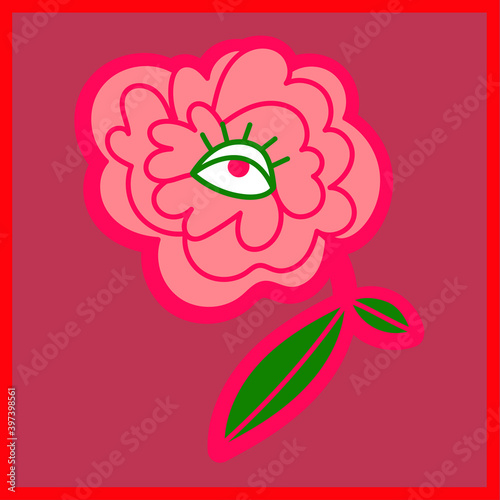Illustration of flower with eye