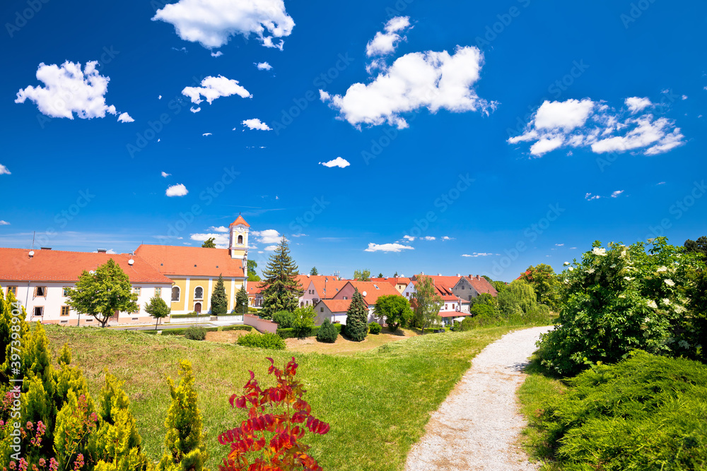 Old baroque town of Varazdin park and architecture view