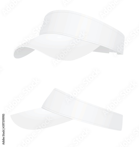White visor cap. vector illustration photo