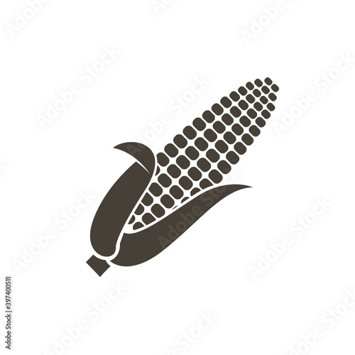 monochrome corncob icon isolated on white background