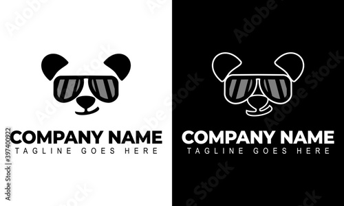 Ilustration vector graphic of Panda with glasses