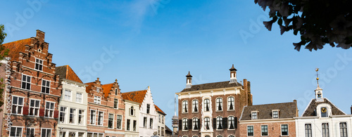 Картината върху платно panorama of historical houses in Goes, The Netherlands