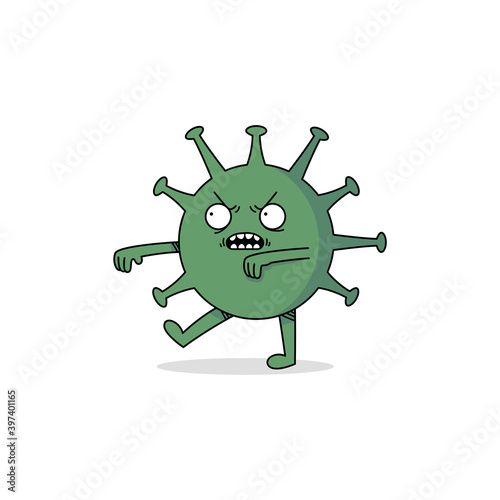 Cute zombie virus cartoon character
