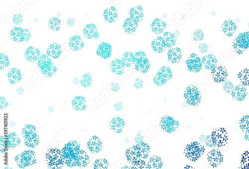 Light BLUE vector elegant template with leaves.