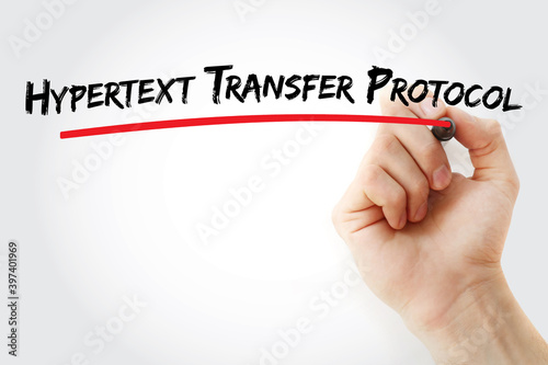 Hypertext Transfer Protocol text with marker, concept background photo