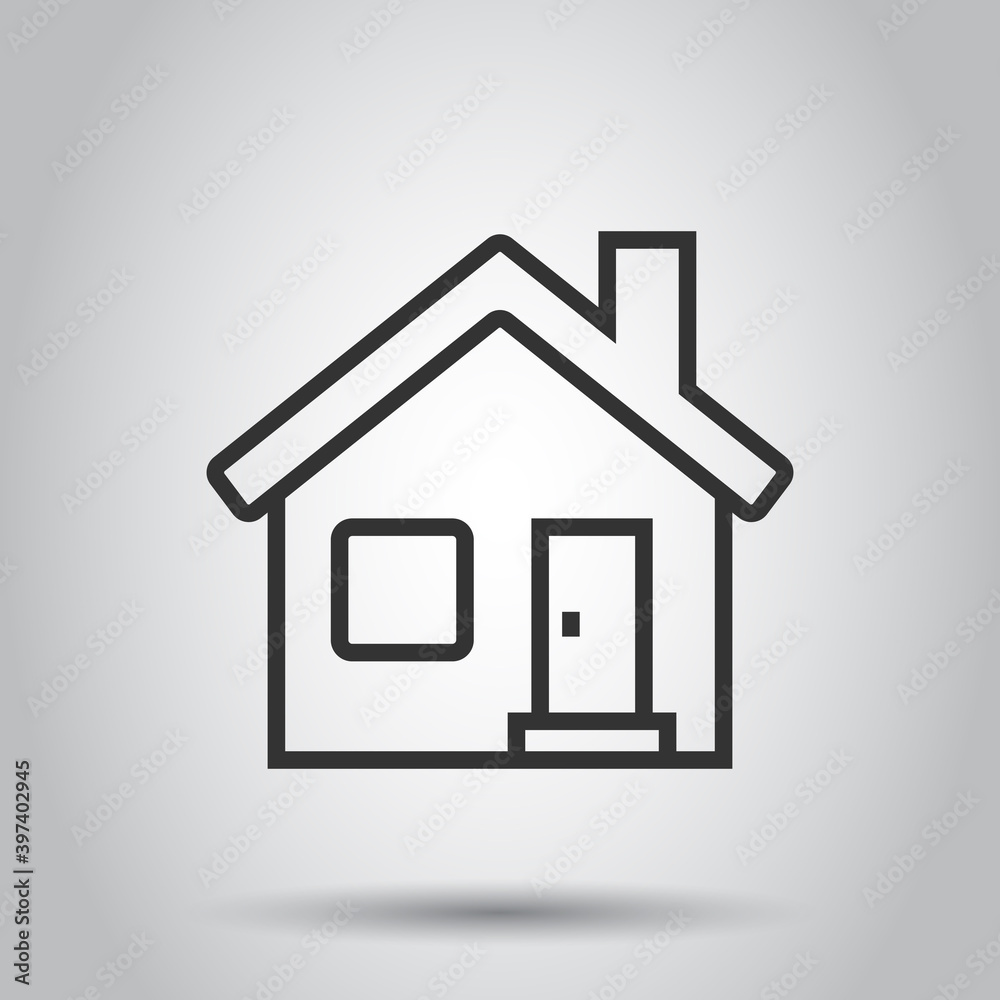 Building icon in flat style. Home vector illustration on white isolated background. House business concept. Building icon in flat style. Home vector illustration on white isolated background. House business concept.