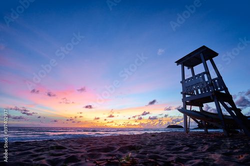 Beautiful landscape. Sunset on tropical beach. © luengo_ua