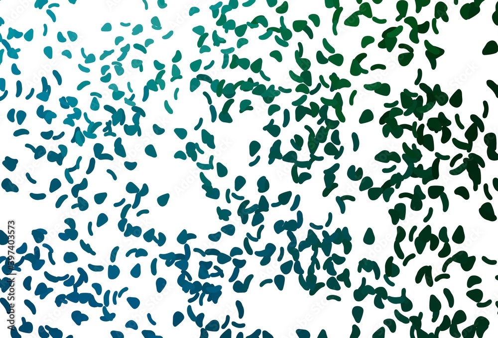 Light Blue, Green vector pattern with chaotic shapes. Light Blue, Green vector pattern with chaotic shapes.