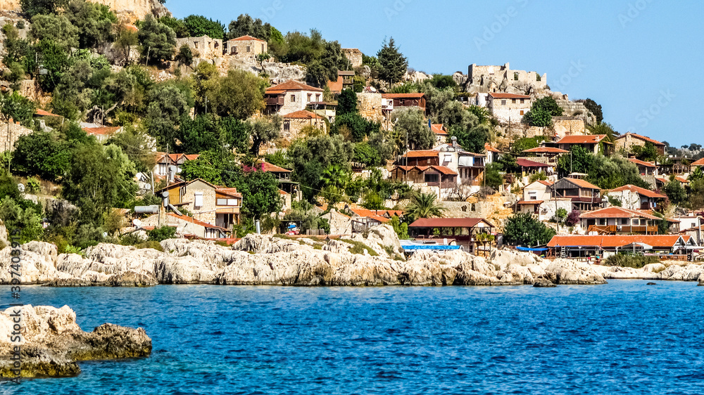 Ancient village on the  shores of the  Mediterranean Sea