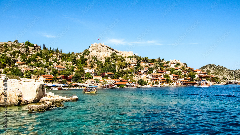 Ancient village on the  shores of the Mediterranean Sea
