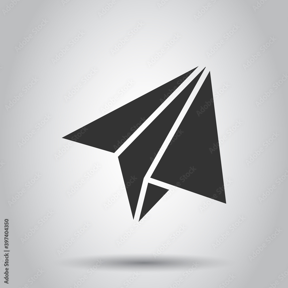 Paper plane icon in flat style. Sent message vector illustration on white isolated background. Air sms business concept. Paper plane icon in flat style. Sent message vector illustration on white isolated background. Air sms business concept.