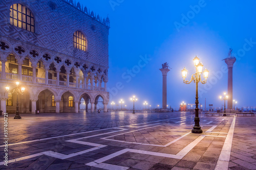 St. Mark's Square in winter at night, Venice, Italy © eyetronic
