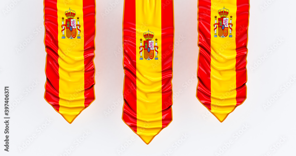 3D render of waving flag Spain. Spain Flag. Amazing waving Spanish flag.