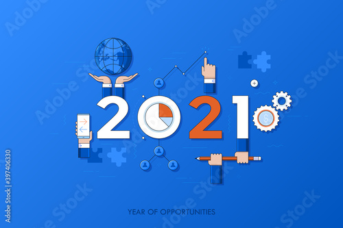 Infographic concept 2021 year of opportunities