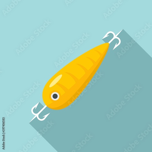 Fish bait triple hook icon. Flat illustration of fish bait triple hook vector icon for web design