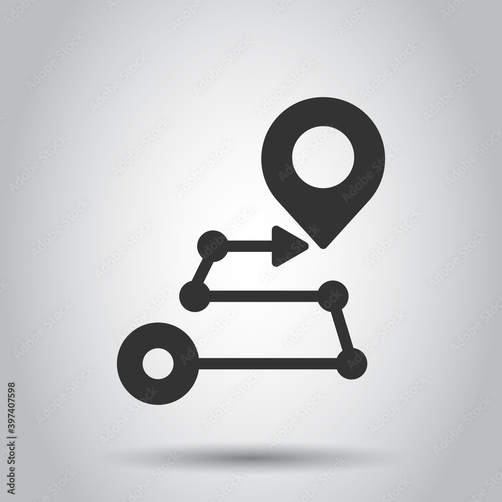 Map pin icon in flat style. gps navigation vector illustration on white isolated background. Locate position business concept. Map pin icon in flat style. gps navigation vector illustration on white isolated background. Locate position business concept.