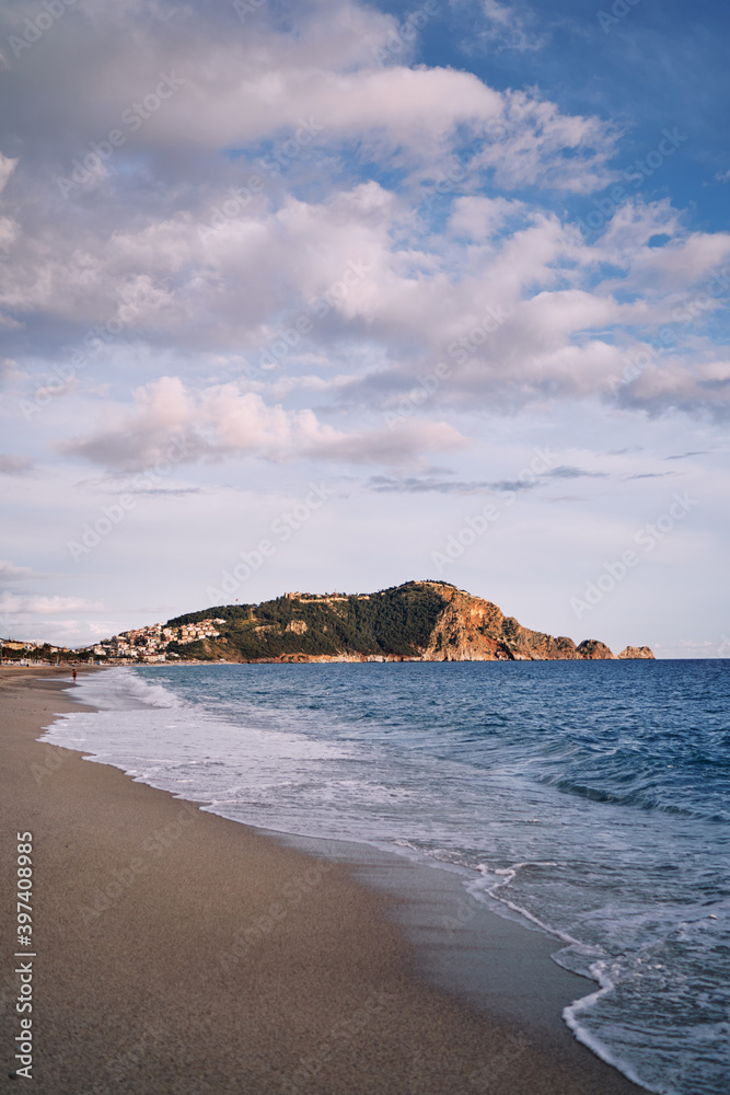 Beautiful landscape. Cleopatra Beach in spring, Turkey. Beautiful landscape. Cleopatra Beach in spring, Turkey.