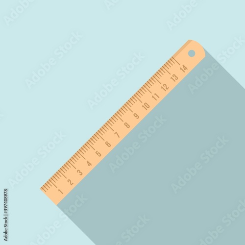 Wood ruler icon. Flat illustration of wood ruler vector icon for web design