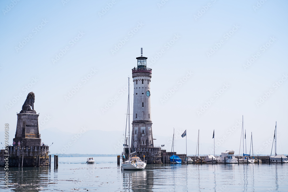 The Lion and The Lighthouse - the entrance into Lindau's harbor.