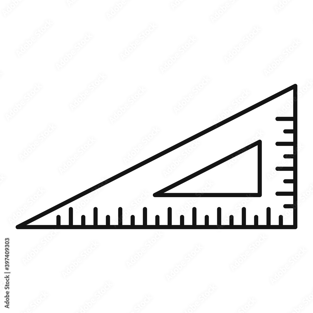 Angle ruler icon. Outline angle ruler vector icon for web design isolated on white background