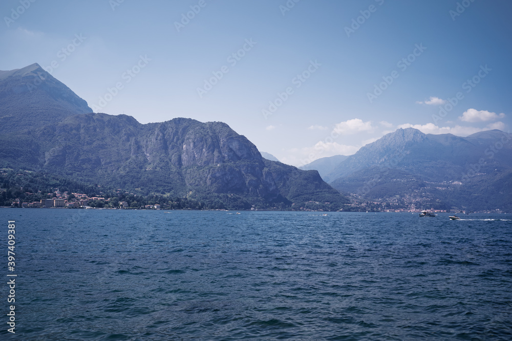 Travel by Italy. Como lake view in summer time.