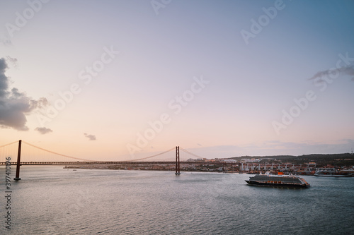 Tagus river in Lisbon. View on city shore. © luengo_ua