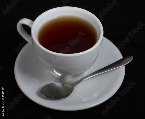 Black tea in a white Cup
