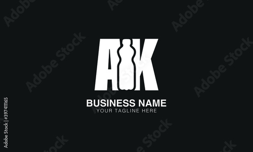 AK A  K initial creative logo with bottle vector template image photo