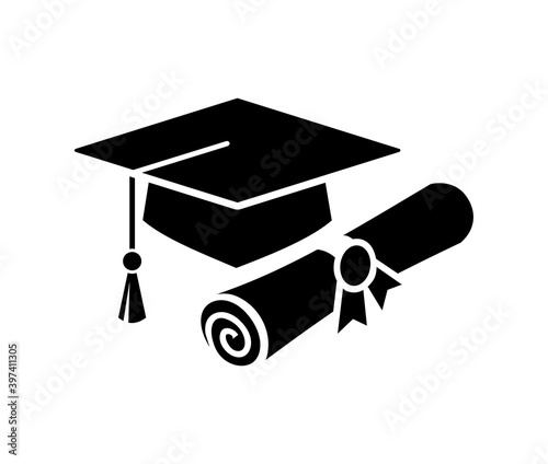 senior class graduation hat and diploma