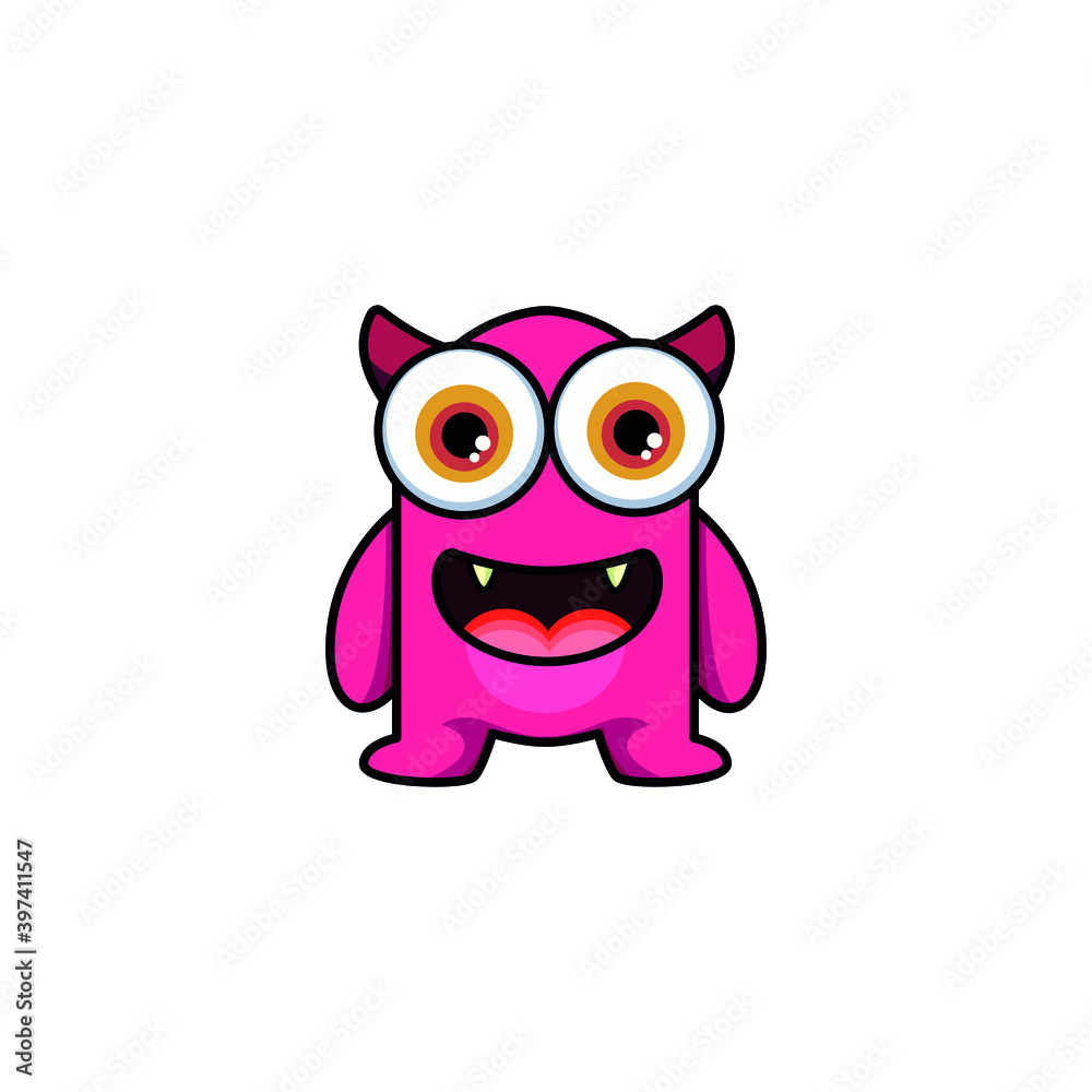 Cute monster logo. Monster logo character template vector. Character logo template. Cute monster logo. Monster logo character template vector. Character logo template.
