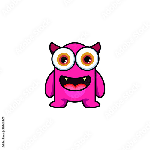 Cute monster logo. Monster logo character template vector. Character logo template. © iestudio