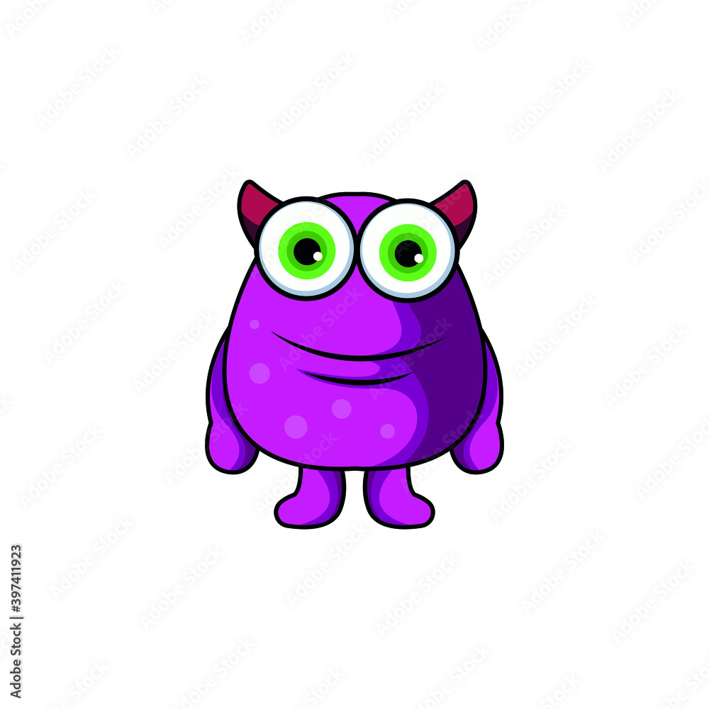 Fototapeta premium Cute monster logo. Monster logo character template vector. Character logo template.