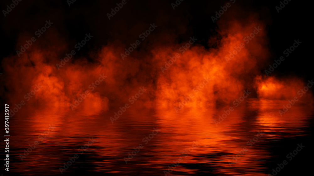 Mystery dinamic fog texture overlays for text or space. Smoke chemistry, mystery effect on isolated background. Stock illustration. Reflection in water. Mystery dinamic fog texture overlays for text or space. Smoke chemistry, mystery effect on isolated background. Stock illustration. Reflection in water.