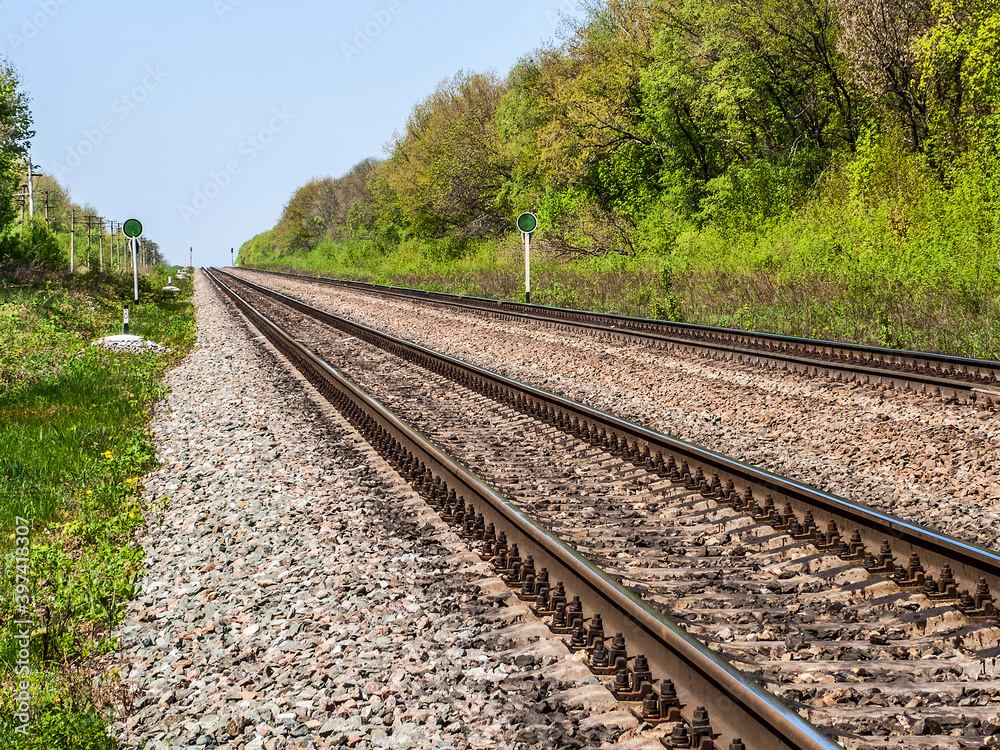 The railway goes into the distance The railway goes into the distance