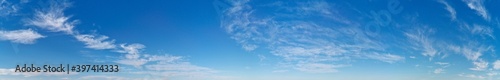 Beautiful panoramic view of blue sky with patch of white clouds, Sydney, New South Wales, Australia 