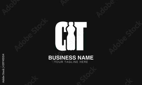 CT C T initial creative logo with bottle vector template image