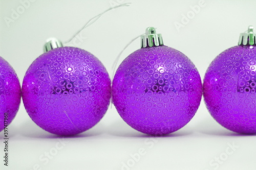 Christmas tree balls on a white background