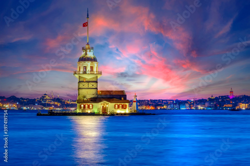 Maiden's Tower in istanbul, Turkey (KIZ KULESI - USKUDAR)