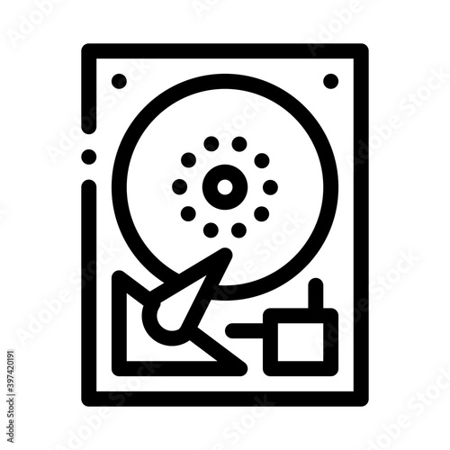 hard drive disk black icon vector. hard drive disk sign. isolated symbol illustration