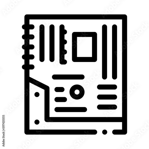 mainboard motheboard computer part black icon vector. mainboard motheboard computer part sign. isolated symbol illustration