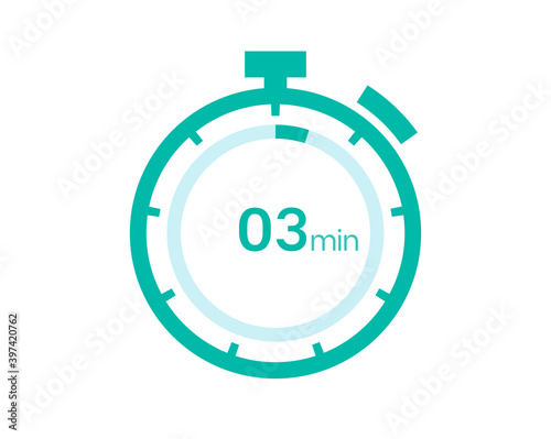 3 minutes timer icon, 3 min digital timer. Clock and watch, timer, countdown