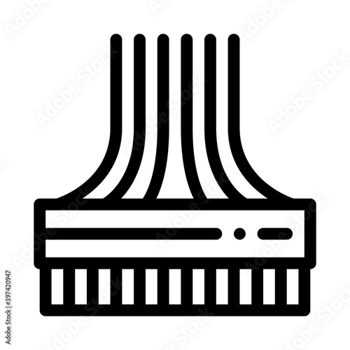 computer wires black icon vector. computer wires sign. isolated symbol illustration