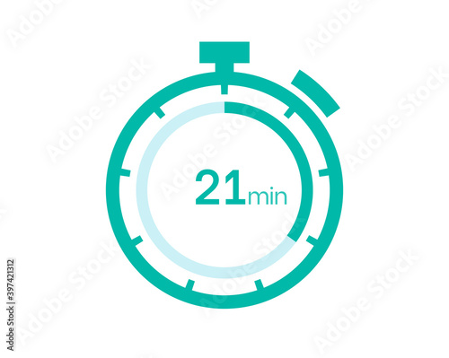 21 minutes timer icon, 21 min digital timer. Clock and watch, timer, countdown
