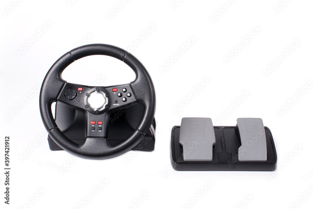 Fototapeta premium computer steering wheel