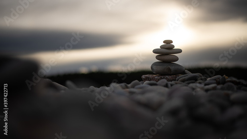 Canvas Print Stones on the beach