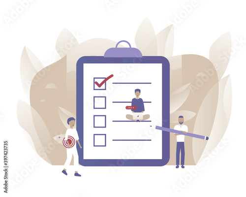 People do a tasks. Vector illustration with Web communication idea for telework, remote working, social media, business, finance, and start up