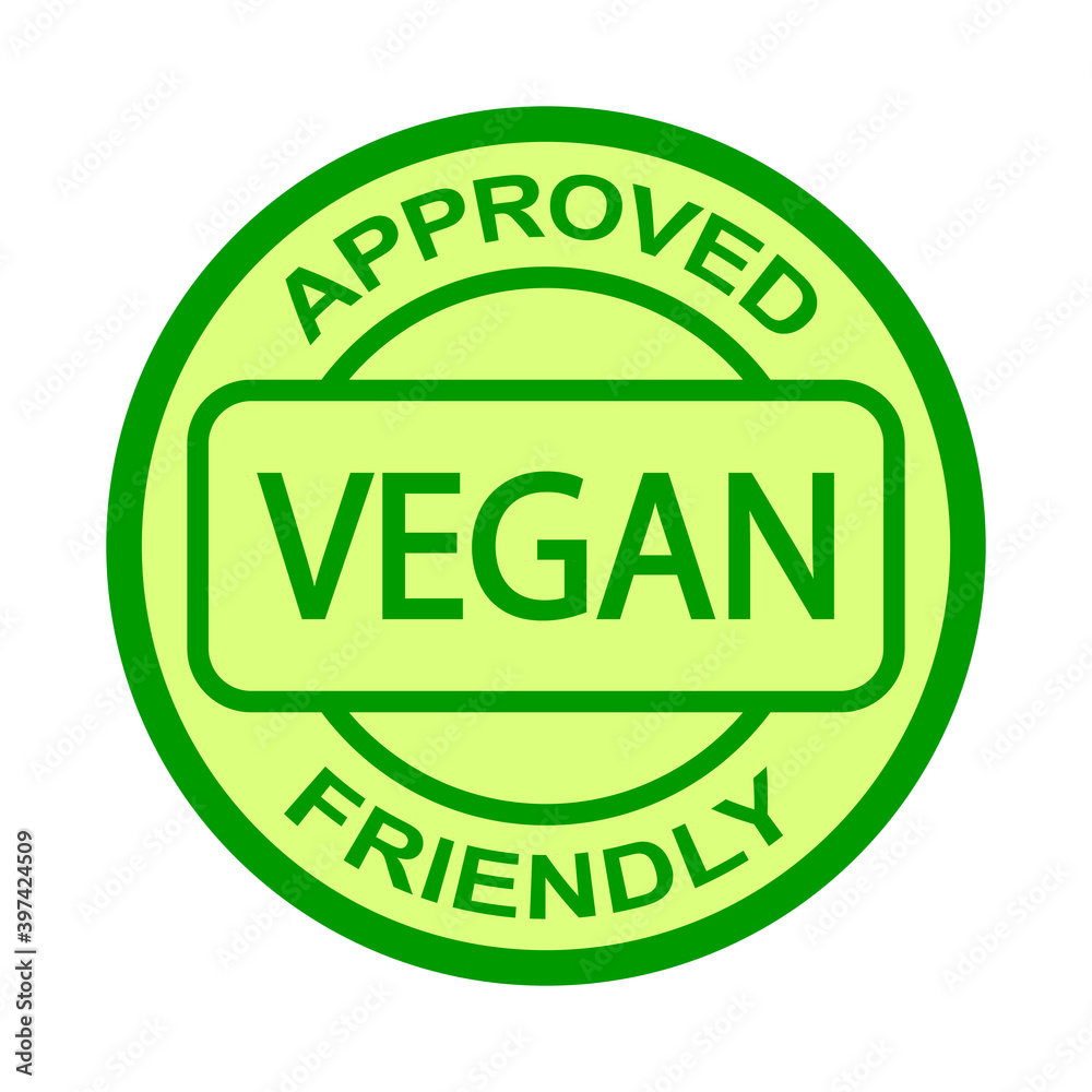 Vegan. Plant based vegeterian food product label. Green round stamp. Logo or icon. Diet. Sticker. Label Vegan. Plant based vegeterian food product label. Green round stamp. Logo or icon. Diet. Sticker. Label