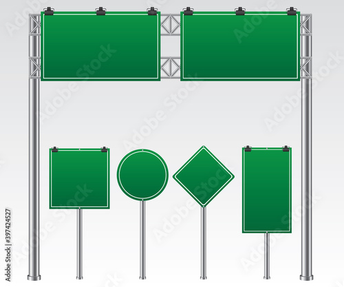 Road sign green illustration