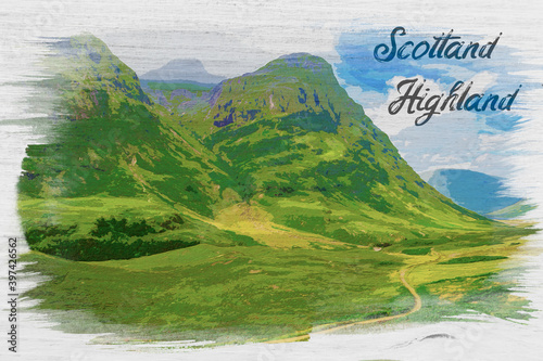 Mountains of Glencoe in Hig...